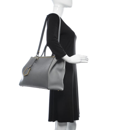 Fendi Vitello Elite Flamingo Regular 2Jours Tote Grigio Grigio Chiaro 2 of 19