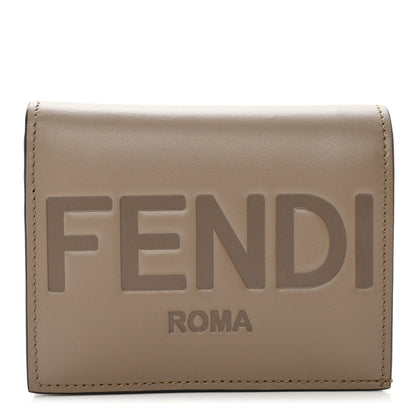 Fendi Vitello King Tamponato Logo Embossed Wallet Tortora 1 of 8