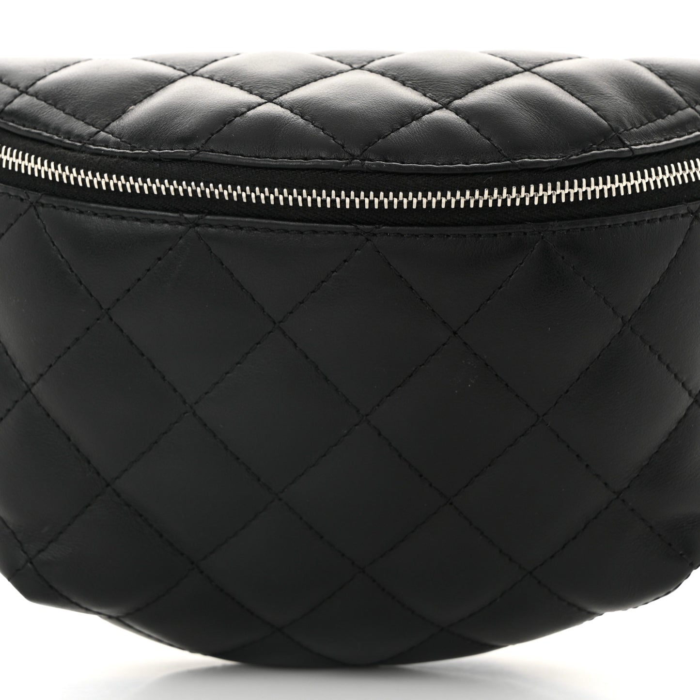 Calfskin Quilted Waist Belt Bag Black