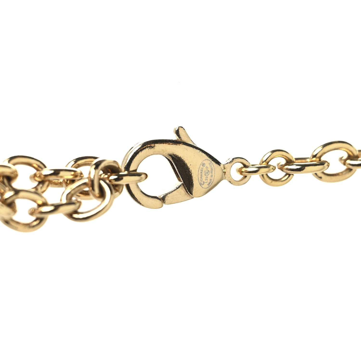 Chanel Metal CC Heart Medallion Chain Pendant Necklace Gold 4 of 5