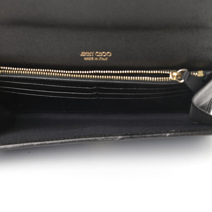 Jimmy Choo Glitter Milla Wallet on Chain Navy 5 of 11