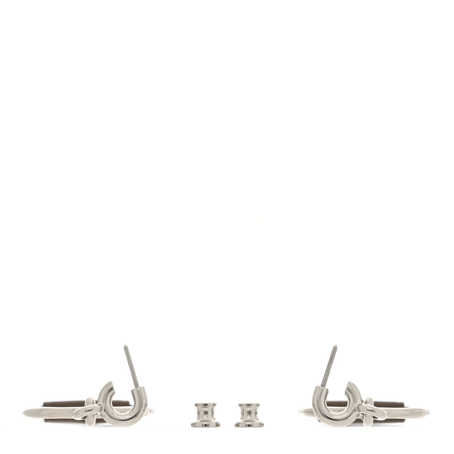 Hermes Palladium Swift Small Heritage Equestre Etrier Earrings Etoupe 3 of 5