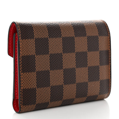 Louis Vuitton Damier Ebene Victorine Wallet Red 3 of 6