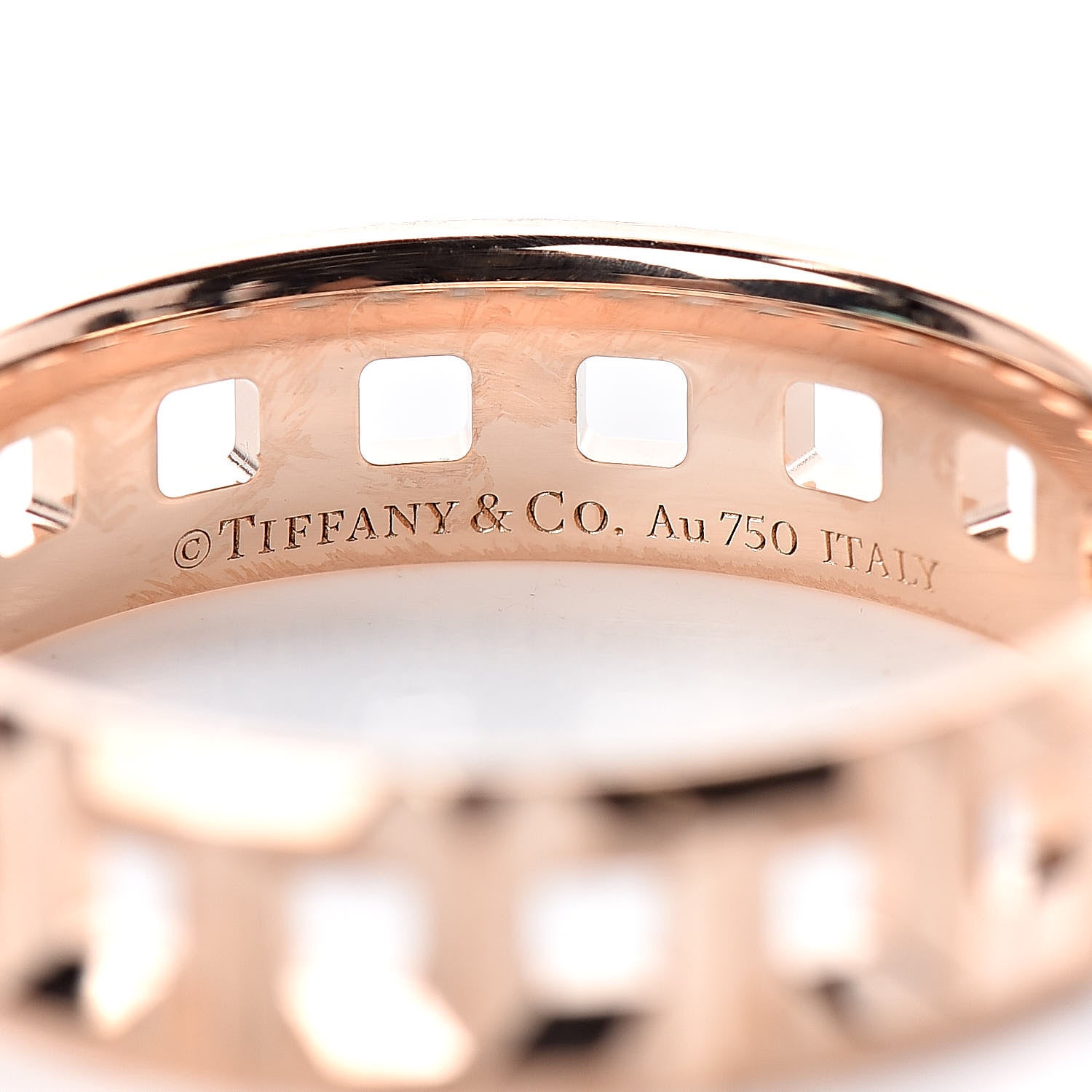 Tiffany 18K Rose Gold T True Wide Ring 60 9 4 of 5