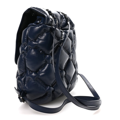 Chanel Calfskin Quilted Chesterfield Backpack Blue 4 of 11