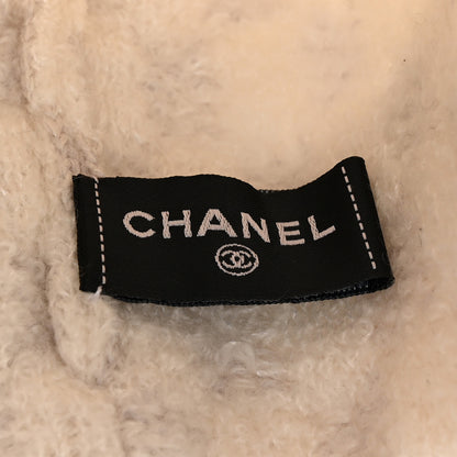 Chanel Cashmere Wool Silk CC Beanie Hat White Grey Black 7 of 8