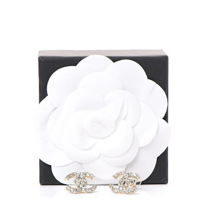 Chanel Crystal CC Earrings Gold 6 of 6
