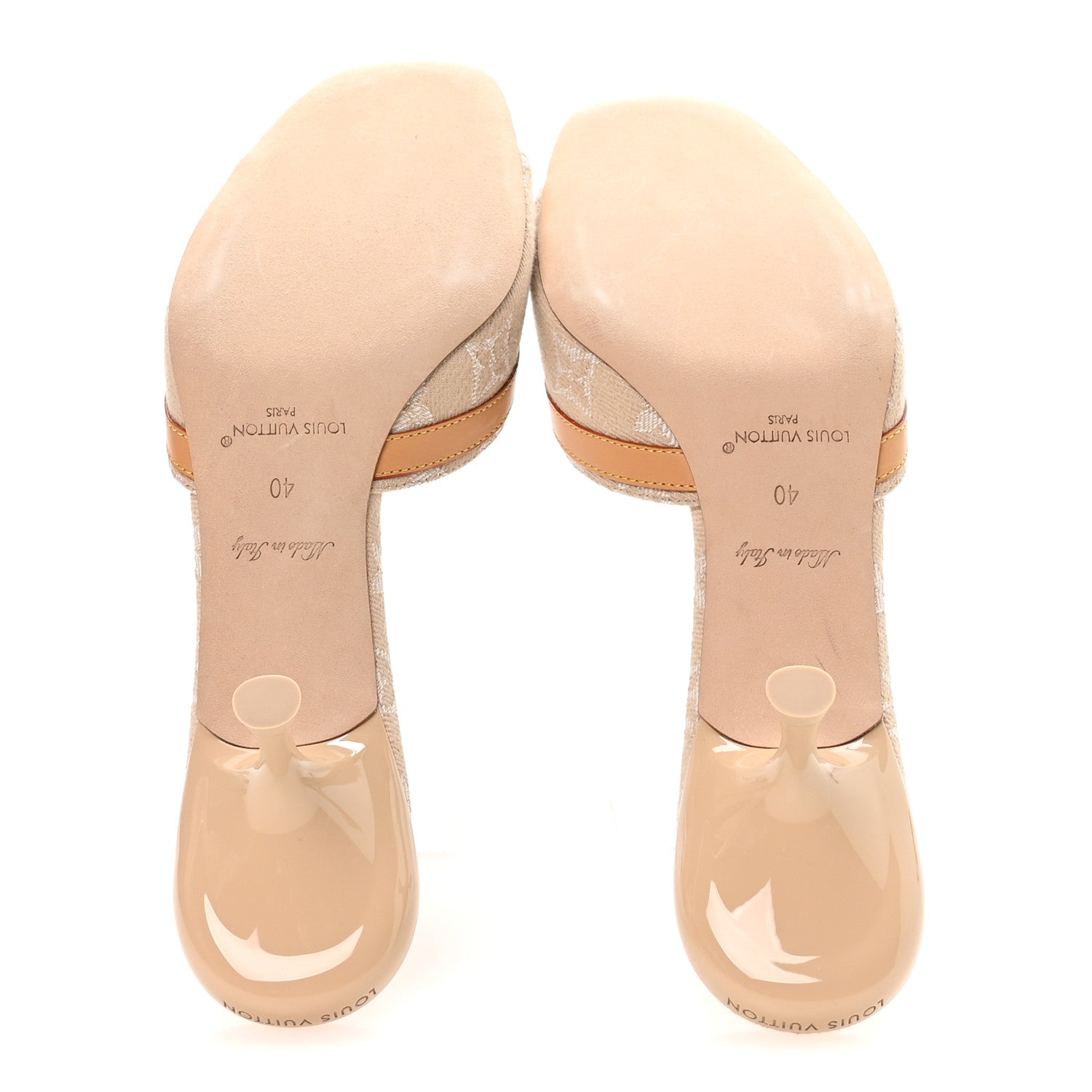 Louis Vuitton Denim Monogram 6AM Icon Mules 40 Sandy Beige 6 of 8
