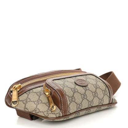 Gucci GG Supreme Monogram Textured Calfskin Retro Interlocking G Belt Bag Beige Ebony Brown Sugar 4 of 9