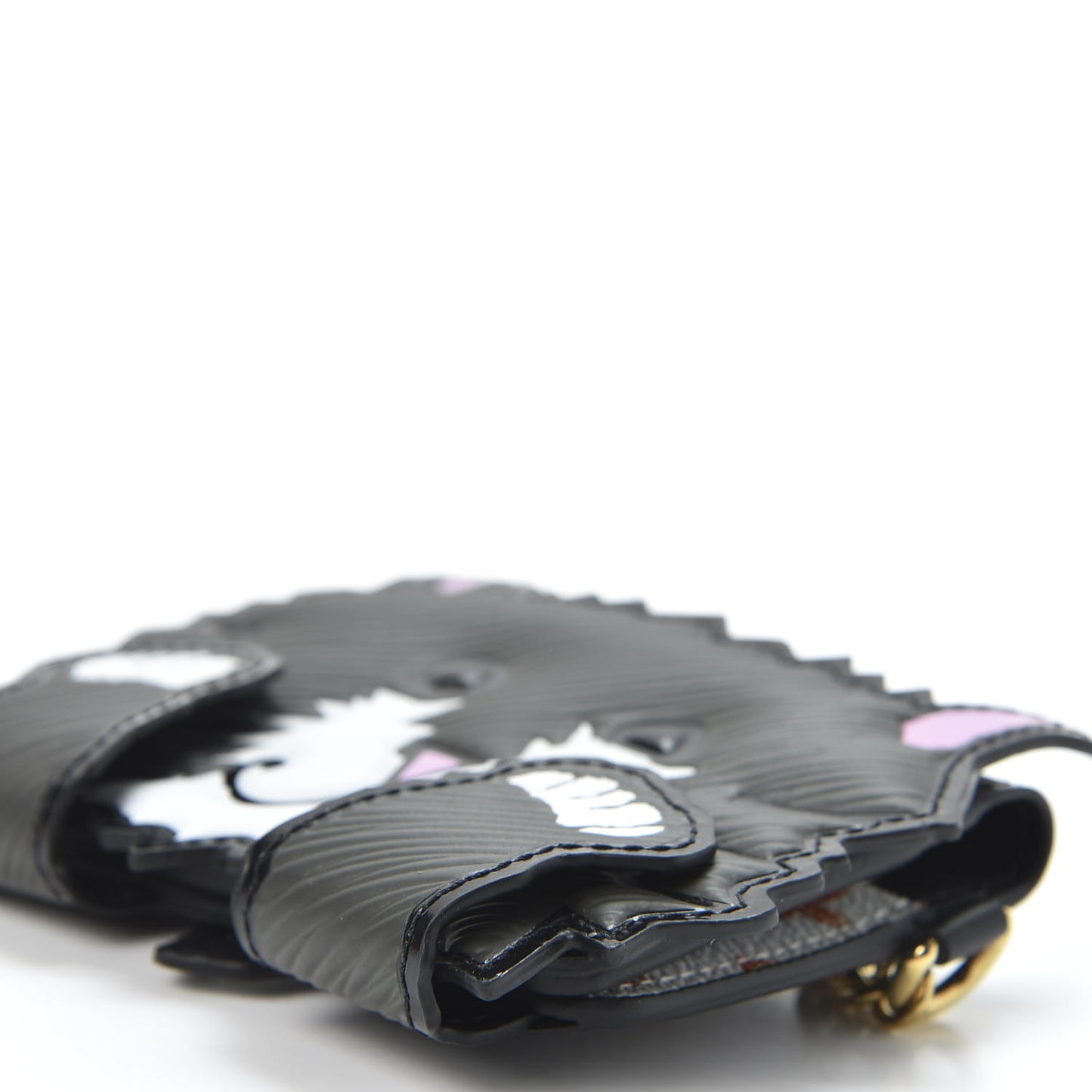 Epi Catogram Calfskin Cat Card Holder Black