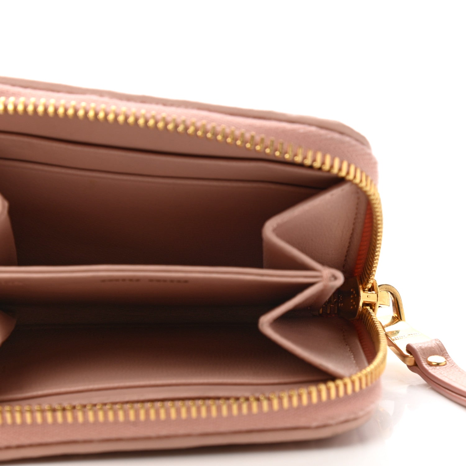 Miu Miu Nappa Matelasse Zip Around Compact Wallet Orchidea 5 of 12