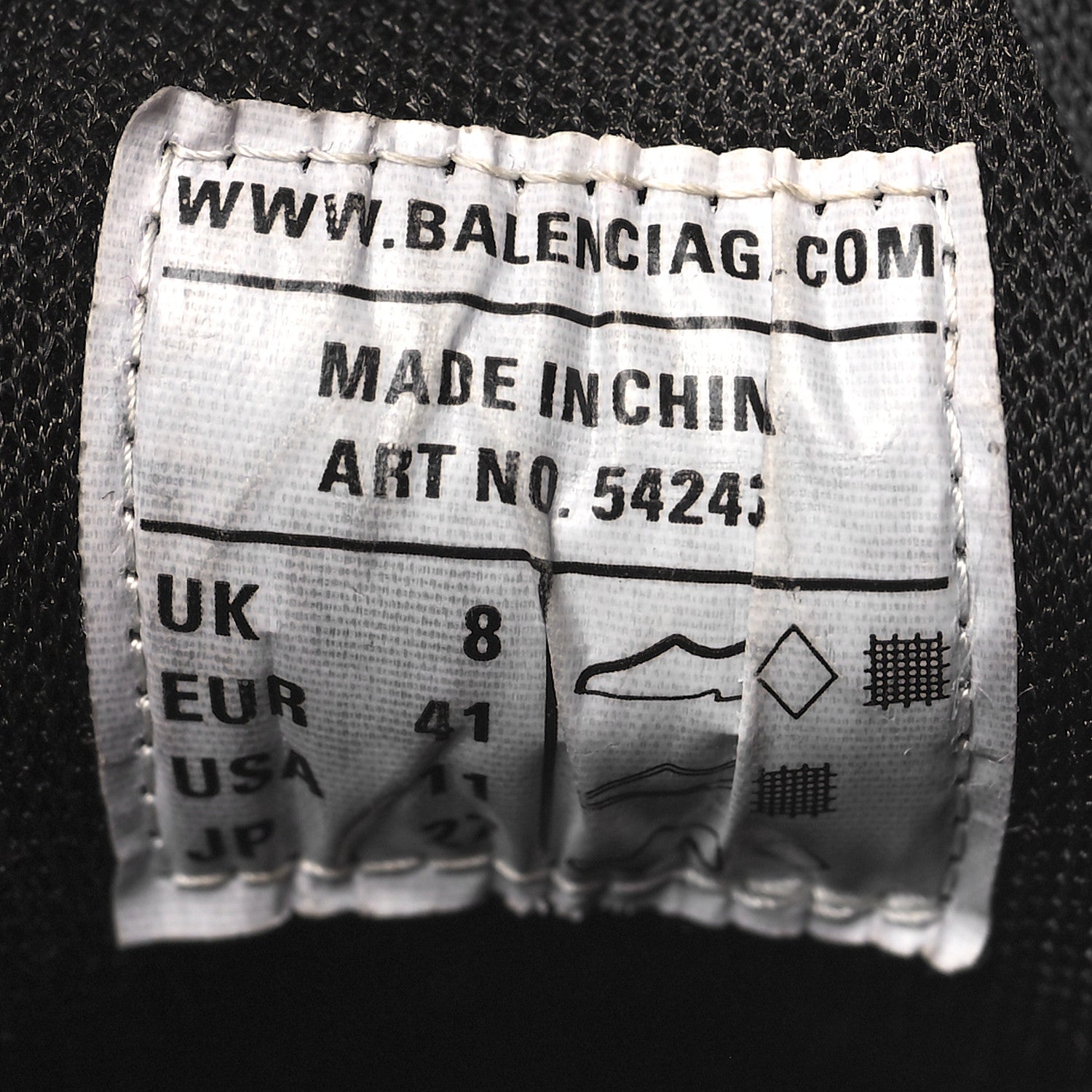 Balenciaga Mesh Nylon Mens Track Sneakers 41 White Black 6 of 7