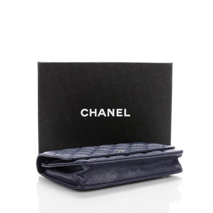 Chanel Caviar Quilted Wallet On Chain WOC Navy 4 of 8