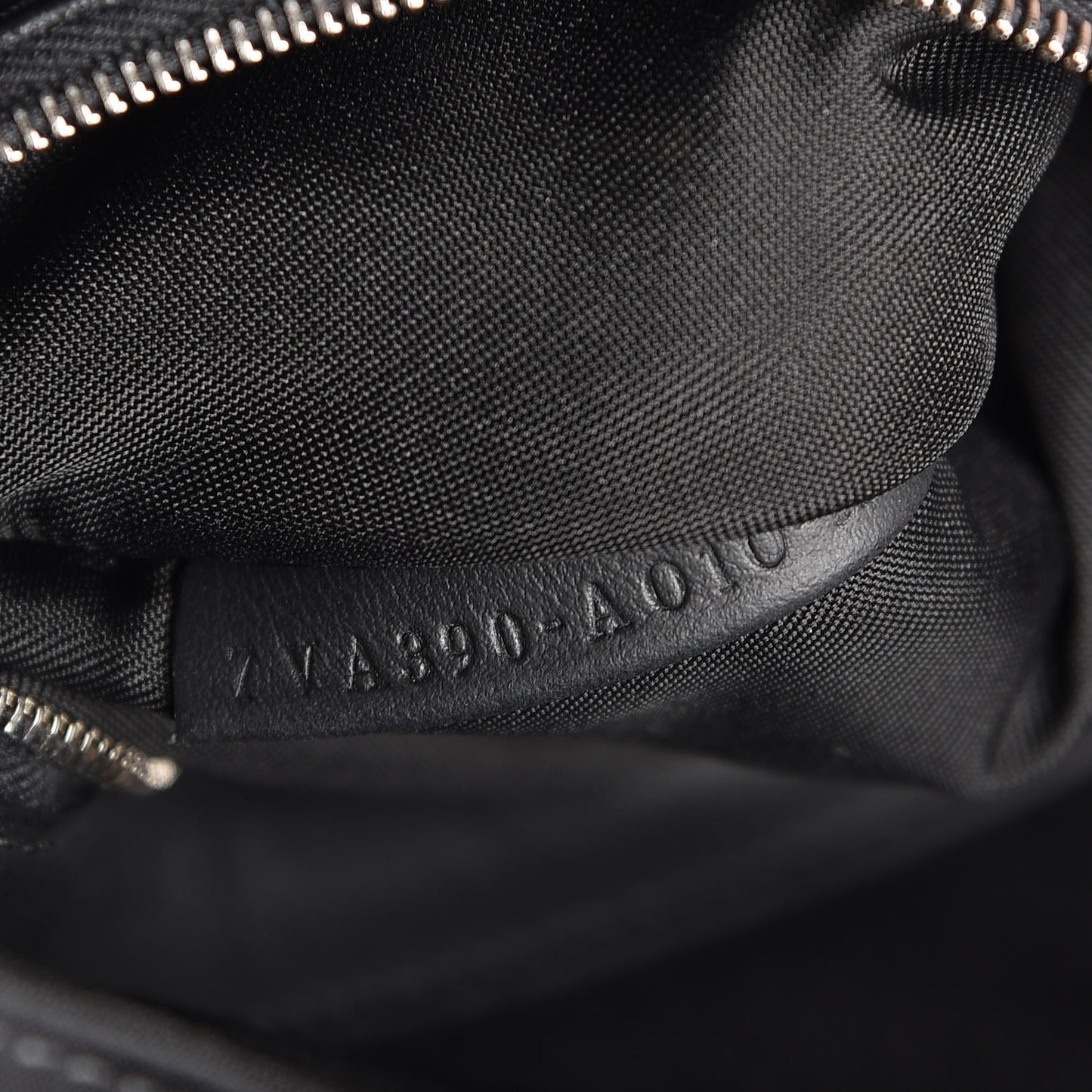 Nylon Calfskin Vocabulary Shopping Tote Black