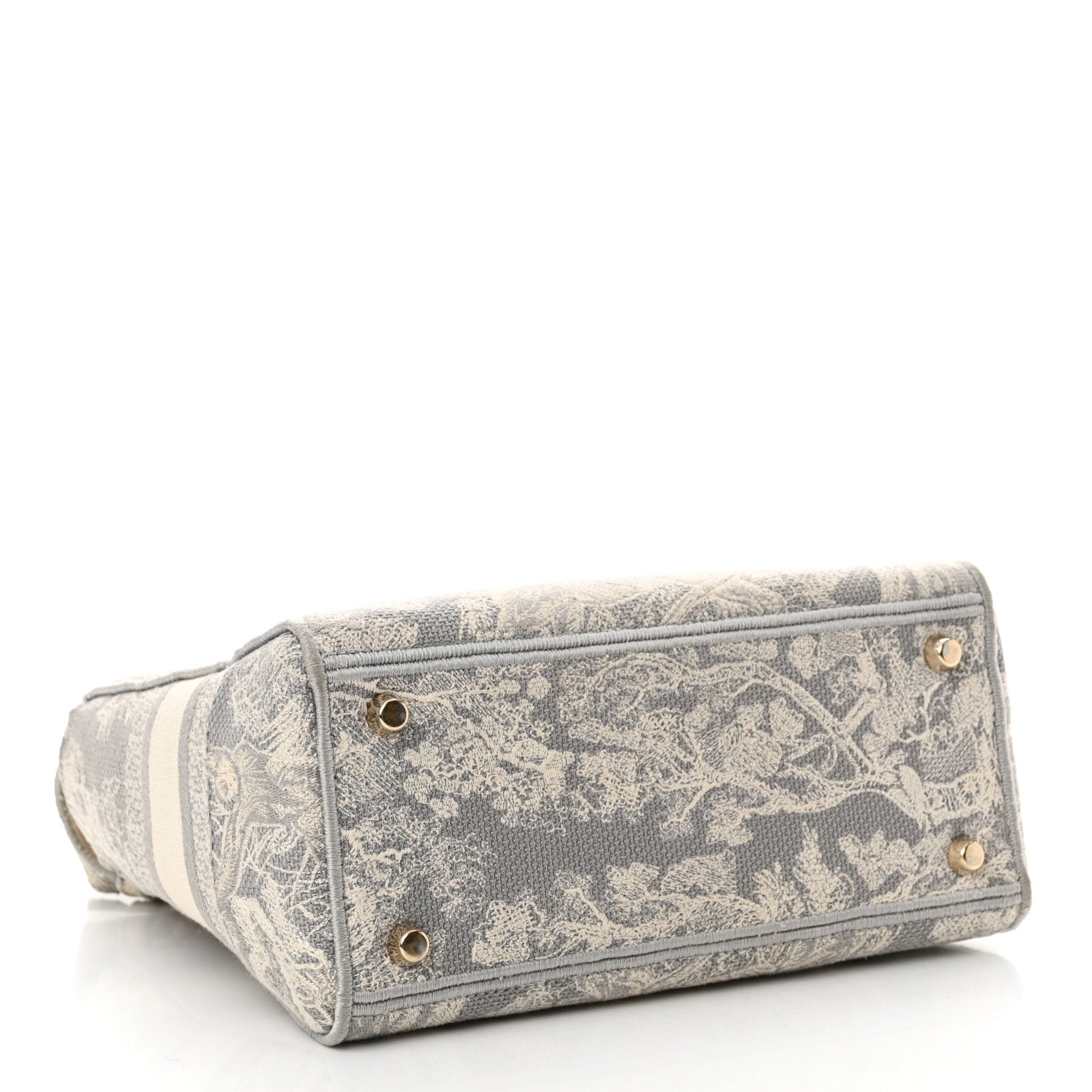 Christian Dior Canvas Toile De Jouy Reverse Embroidered Medium Lady D-Lite Gray 4 of 11