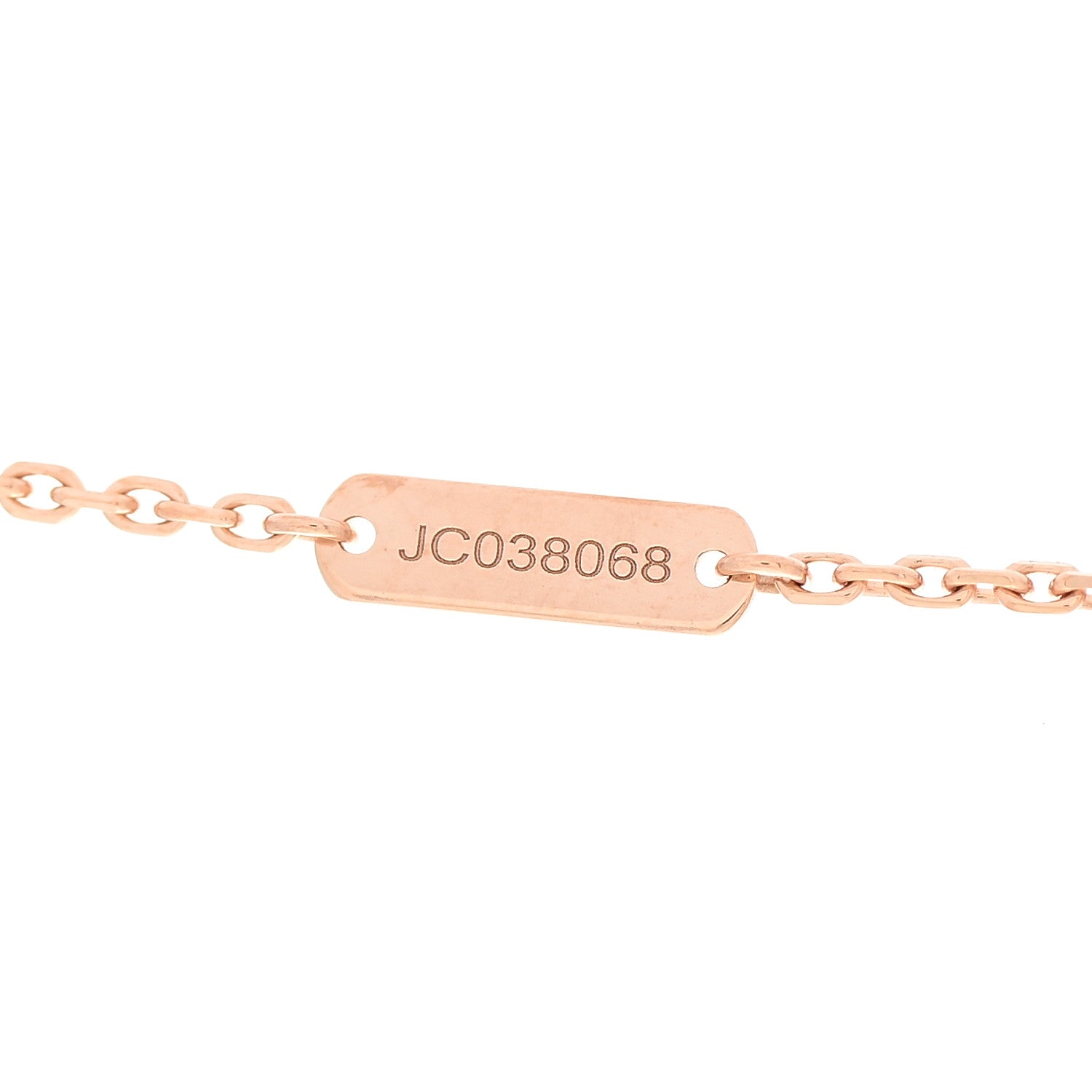 Van Cleef & Arpels 18K Rose Gold Diamond Rhodonite Vintage Alhambra Pendant Necklace 5 of 7