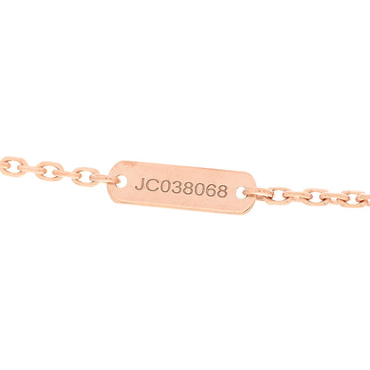Van Cleef & Arpels 18K Rose Gold Diamond Rhodonite Vintage Alhambra Pendant Necklace 5 of 7