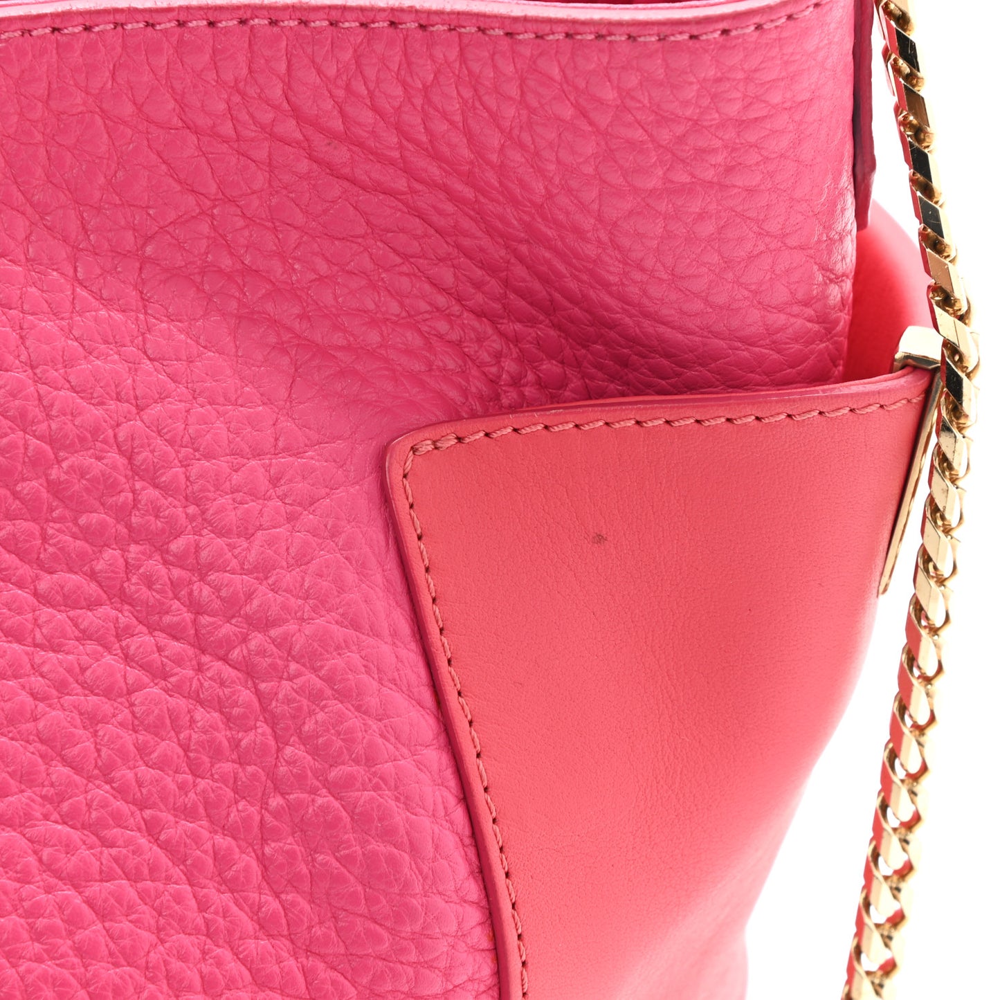 Calfskin Chain Tote Pink