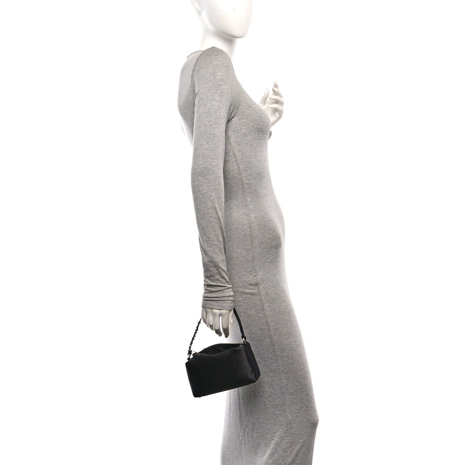 Alexander Wang Satin Crystal Heiress Pouch Black 2 of 11