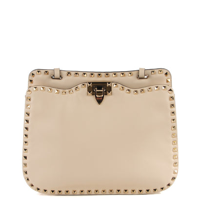 Valentino Garavani Vitello Rockstud Shoulder Satchel Ivory 1 of 8