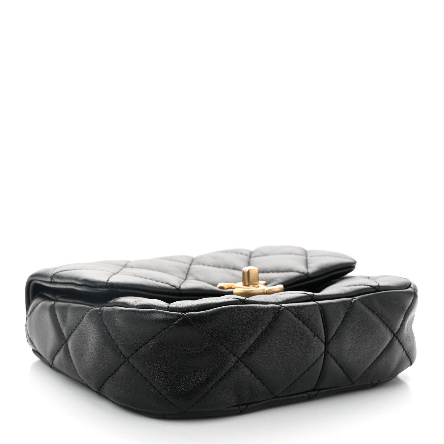 Chanel Lambskin Quilted Mini Lacquered Chain Flap Black 4 of 11
