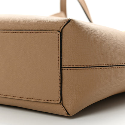 Burberry Grainy Calfskin Haymarket Check Small Reversible Tote Mid Camel 10 of 10