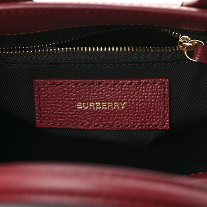Burberry Grainy Calfskin House Check Small Banner Tote Crimson 7 of 14