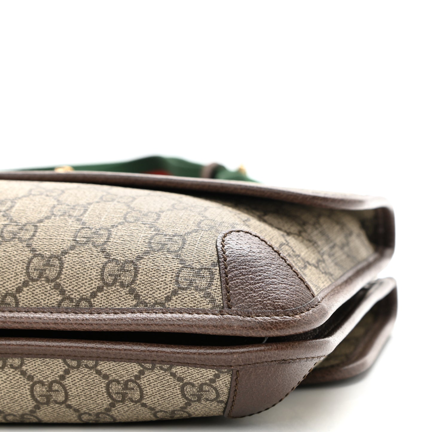 GG Supreme Monogram Web Neo Vintage Double Flap Messenger Bag Beige New Acero
