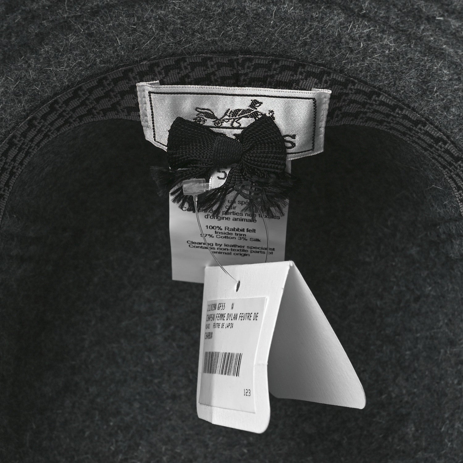 Hermes Rabbit Felt Dylan Hat 55 Charbon 7 of 8
