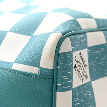 Louis Vuitton Calfskin Damier Keepall Bandouliere 45 Teal 9 of 9