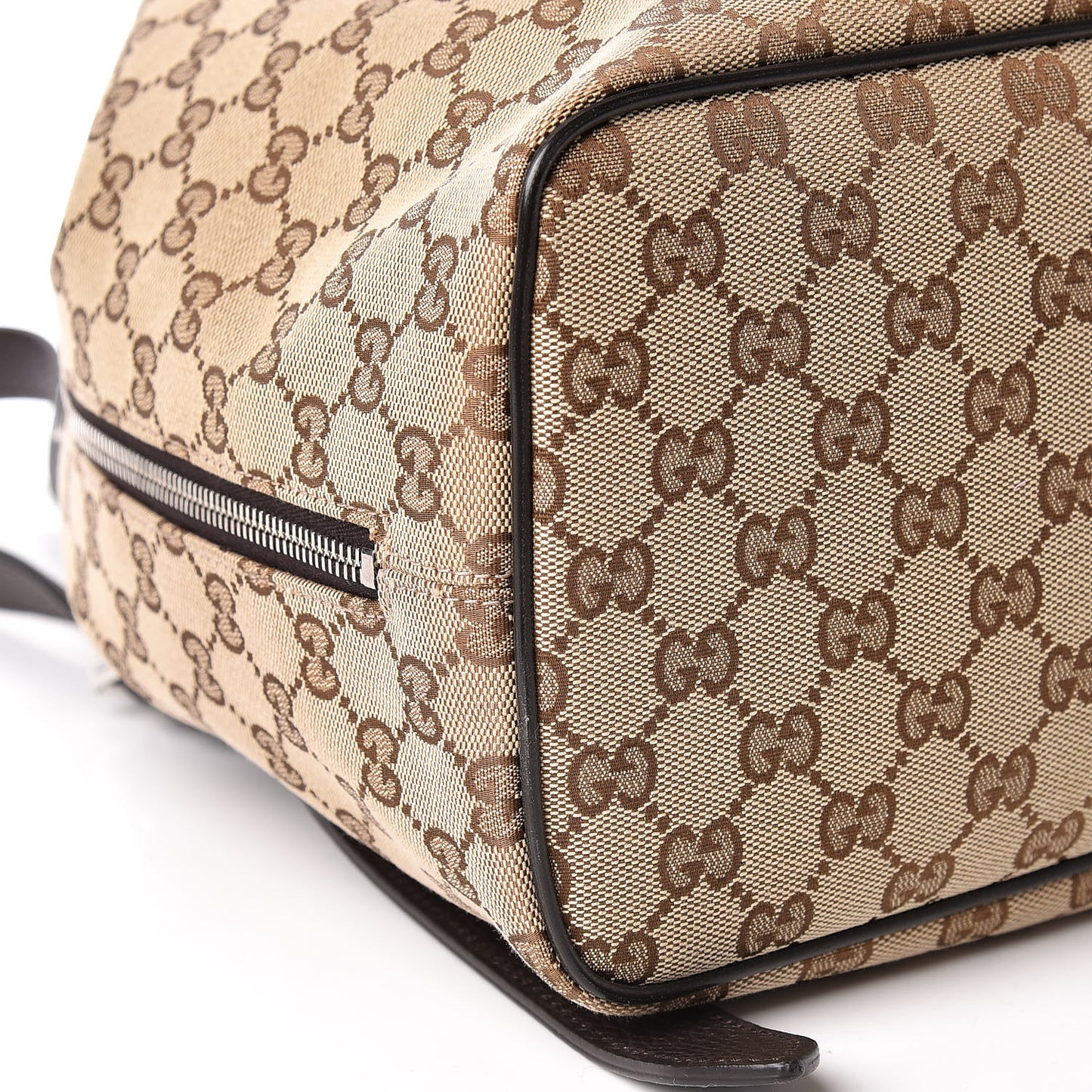 Monogram Dollar Calfskin O Drawstring Backpack Beige Ebony Testa di Moro Dark Chocolate