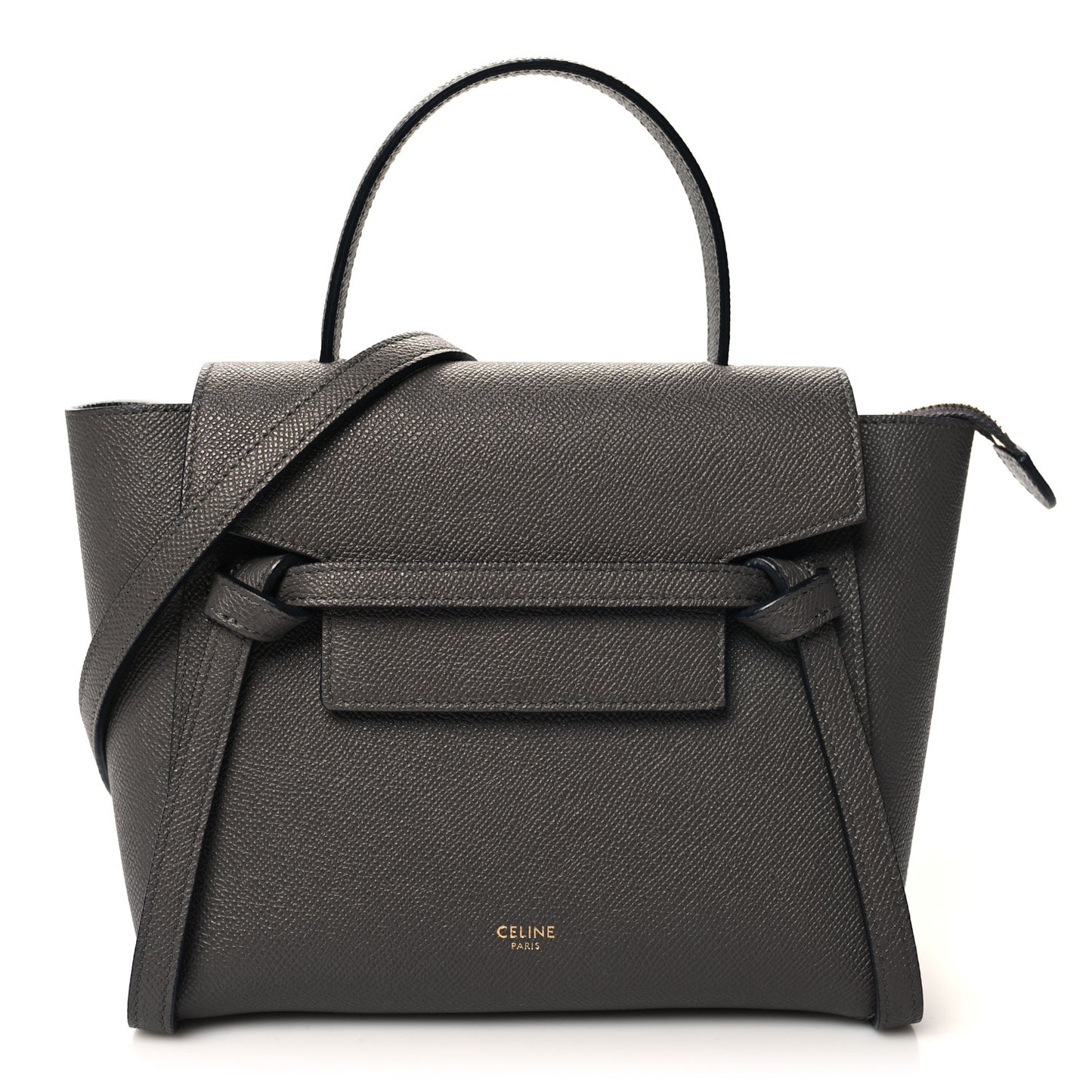 Grained Calfskin Nano Belt Bag Grey