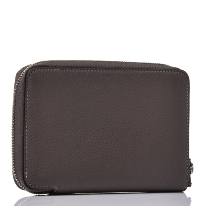 Celine Drummed Calfskin Zip Around Multifunction Wallet Souris 3 of 9