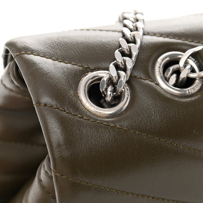 Saint Laurent Calfskin Y Quilted Monogram Medium Loulou Chain Satchel Military Olive 15 of 15