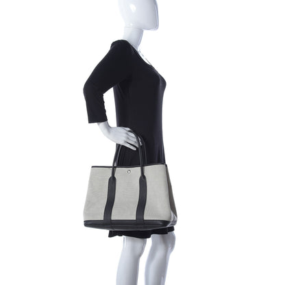 Hermes Twill H Negonda Garden Party 36 MM Tote Ecru Black 2 of 15