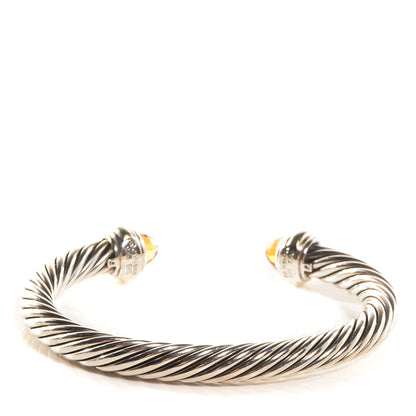 David Yurman Sterling Silver 14K Yellow Gold Citrine 7mm Cable Classics Bracelet 3 of 6