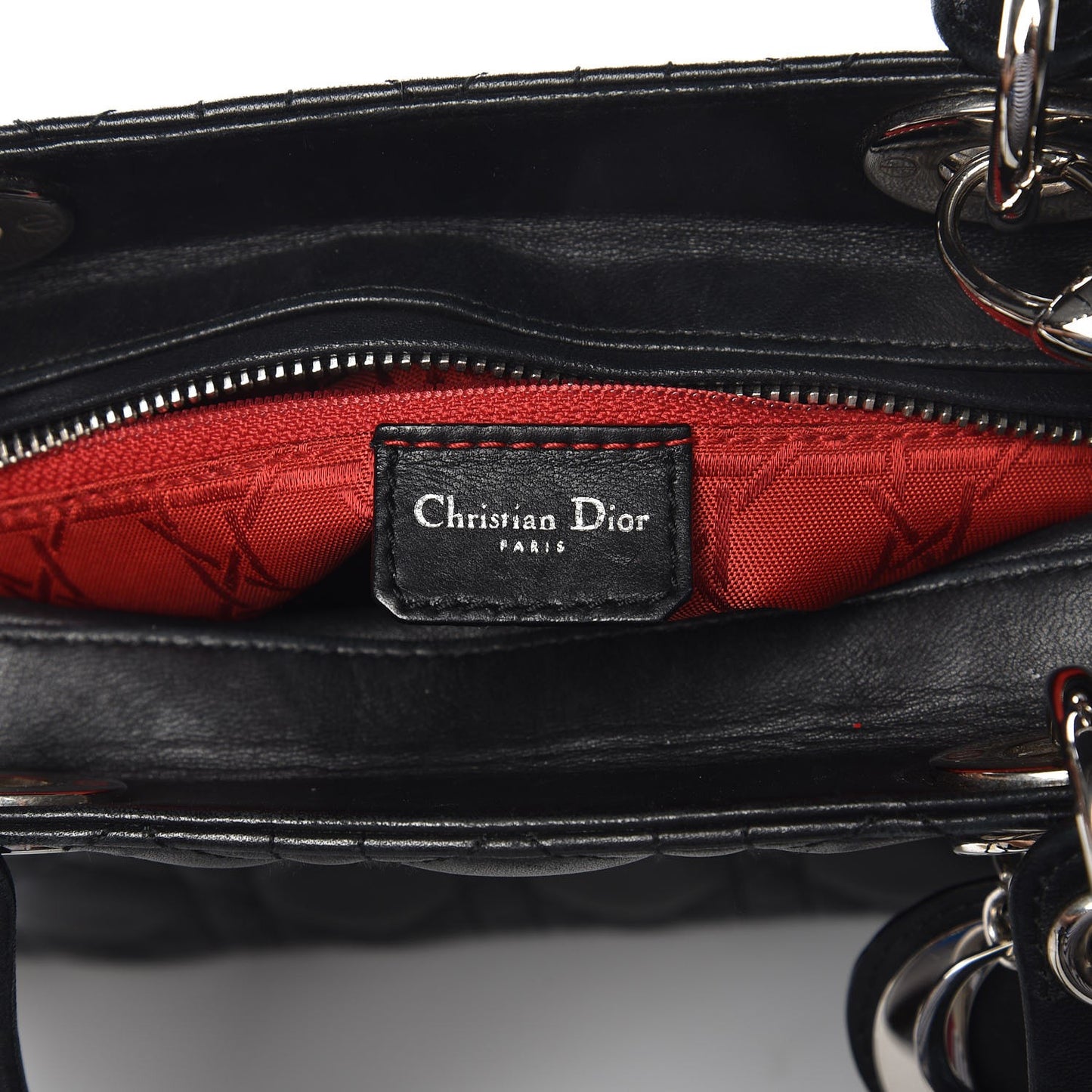 Lambskin Cannage Medium Lady Dior Black