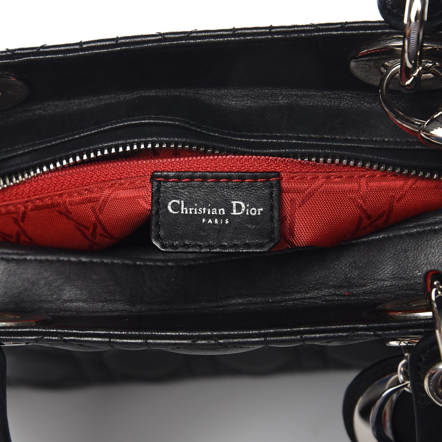 Christian Dior Lambskin Cannage Medium Lady Dior Black 7 of 7