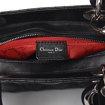 Christian Dior Lambskin Cannage Medium Lady Dior Black 7 of 7