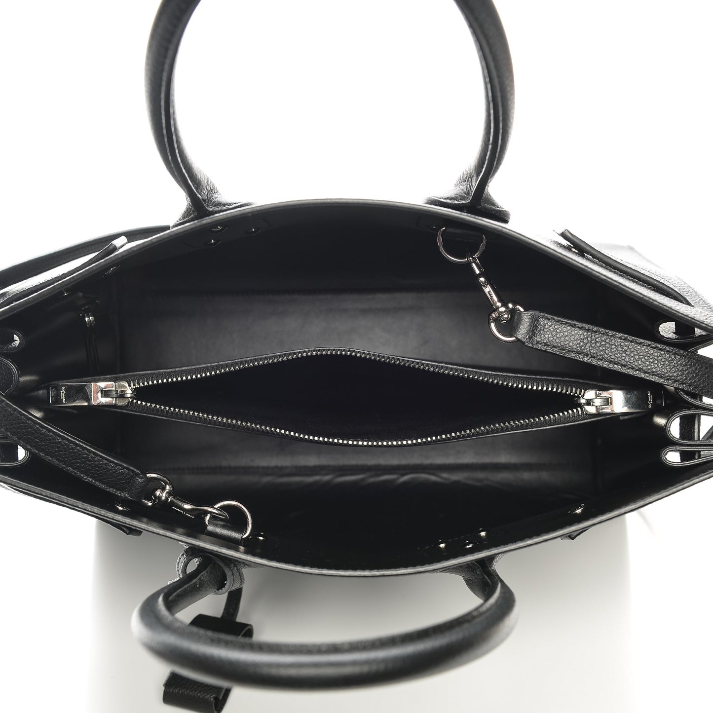Grained Calfskin Small Sac De Jour Black