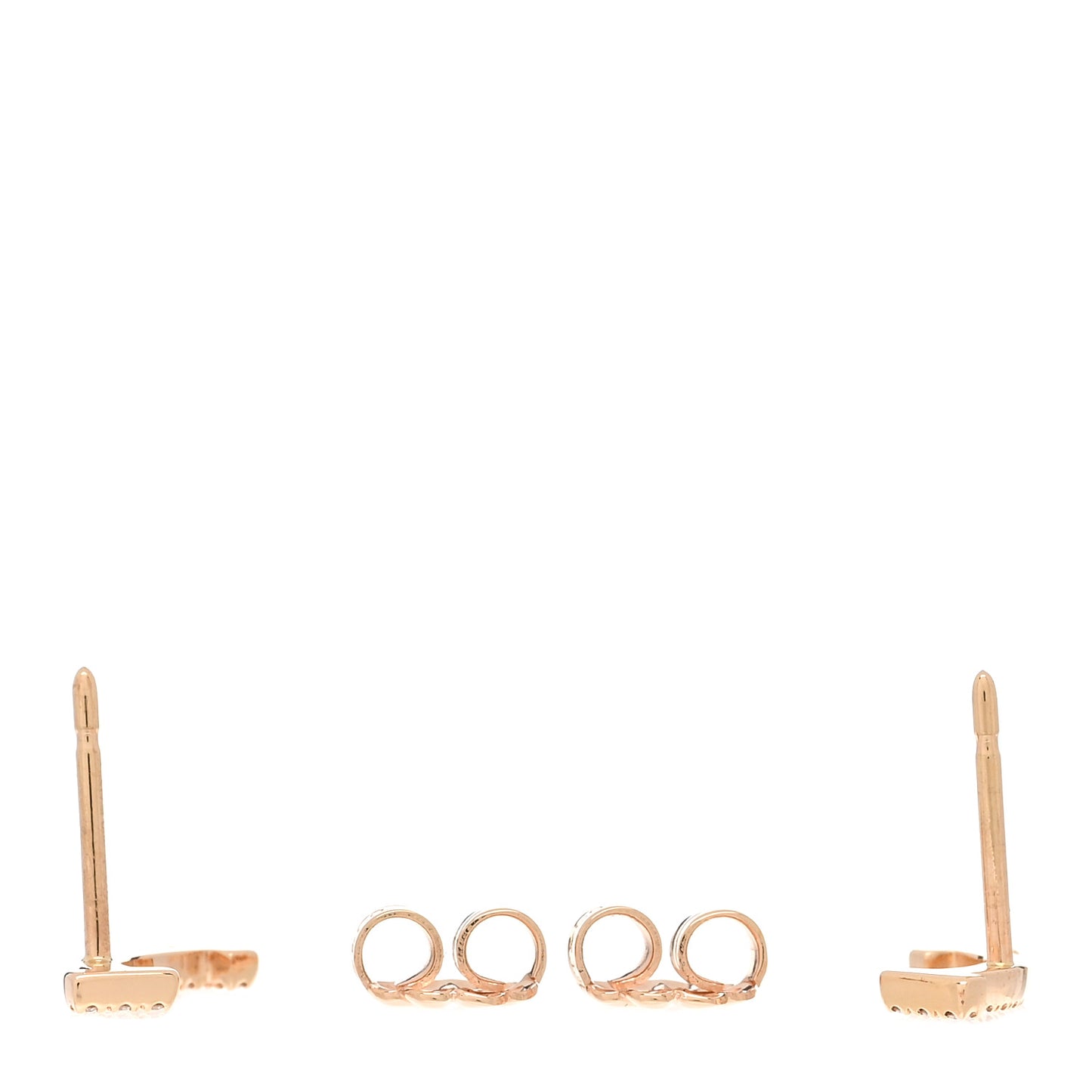 18K Rose Gold Diamond T Smile Earrings