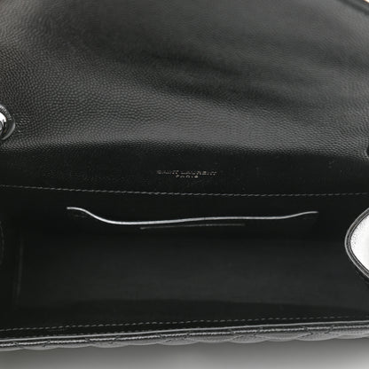 Saint Laurent Grain De Poudre Textured Mixed Matelasse Triquilt Small Monogram Satchel Black 5 of 10