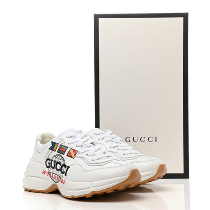 Gucci Calfskin Worldwide Womens Rhyton Sneakers 36 Great White 9 of 9