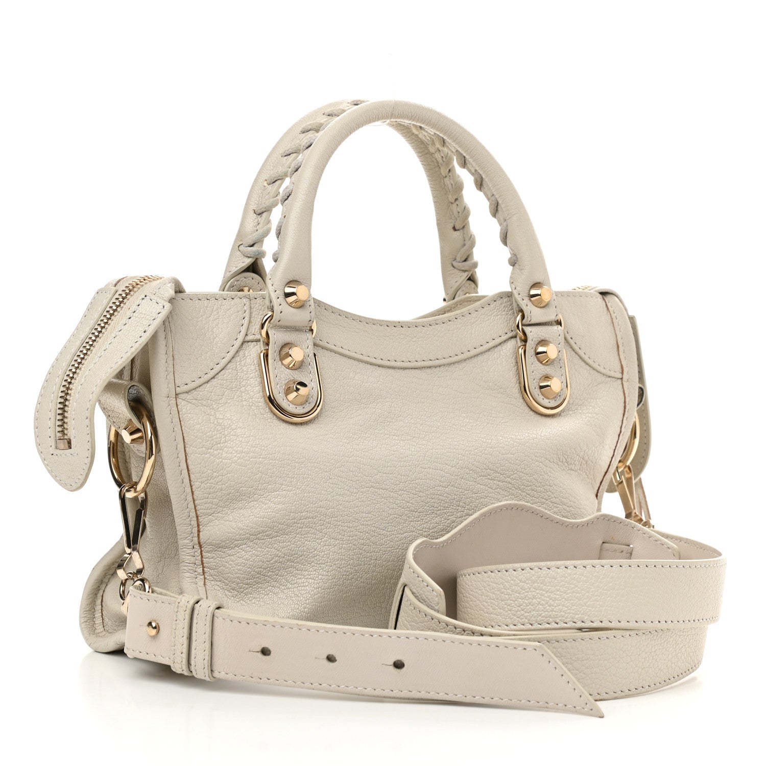 Balenciaga Chevre Gold Metallic Edge Hardware Mini City Ivory 3 of 11