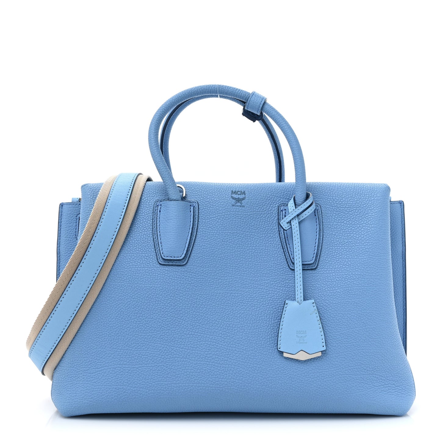 Grained Calfskin Medium Milla Tote Tile Blue