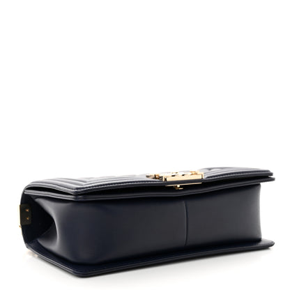 Chanel Lambskin Quilted Medium Boy Flap Dark Blue 4 of 12