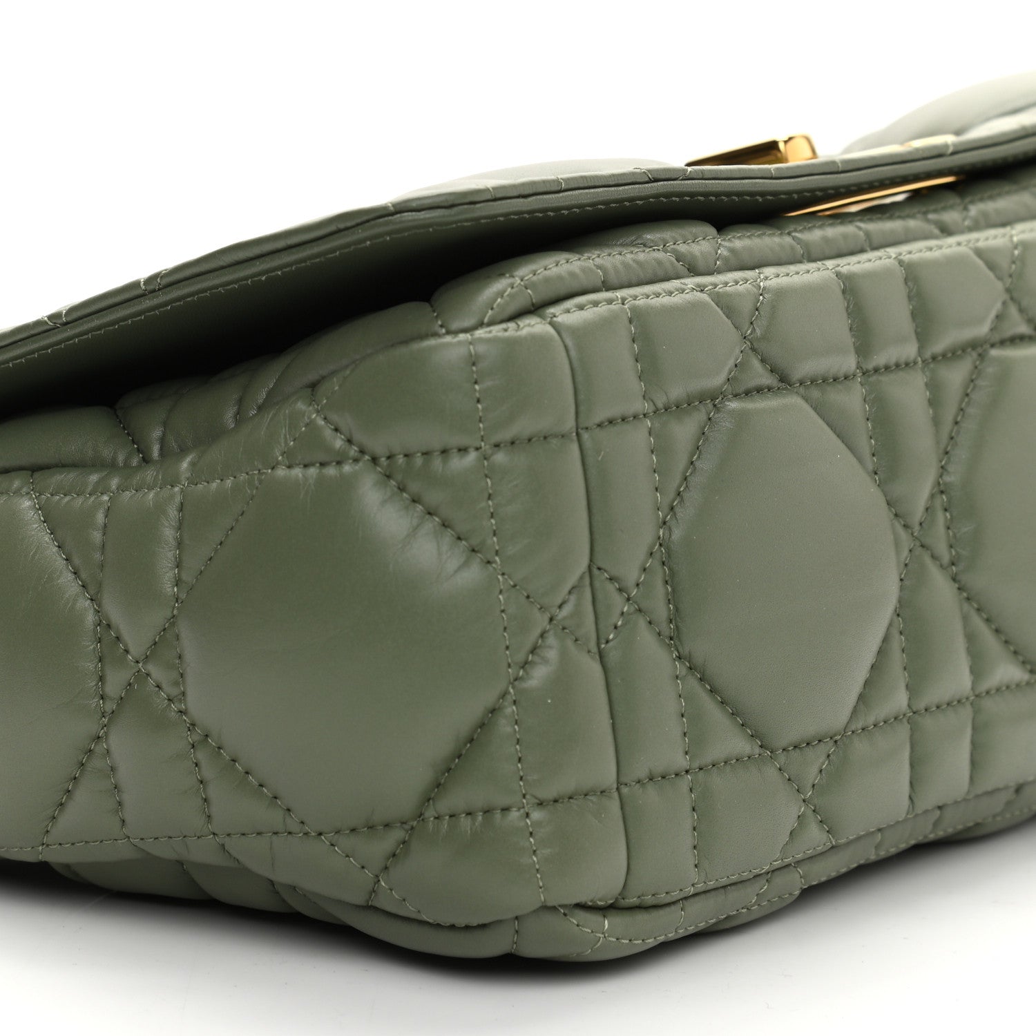 Christian Dior Lambskin Cannage Caro Bag Cedar Green 8 of 9