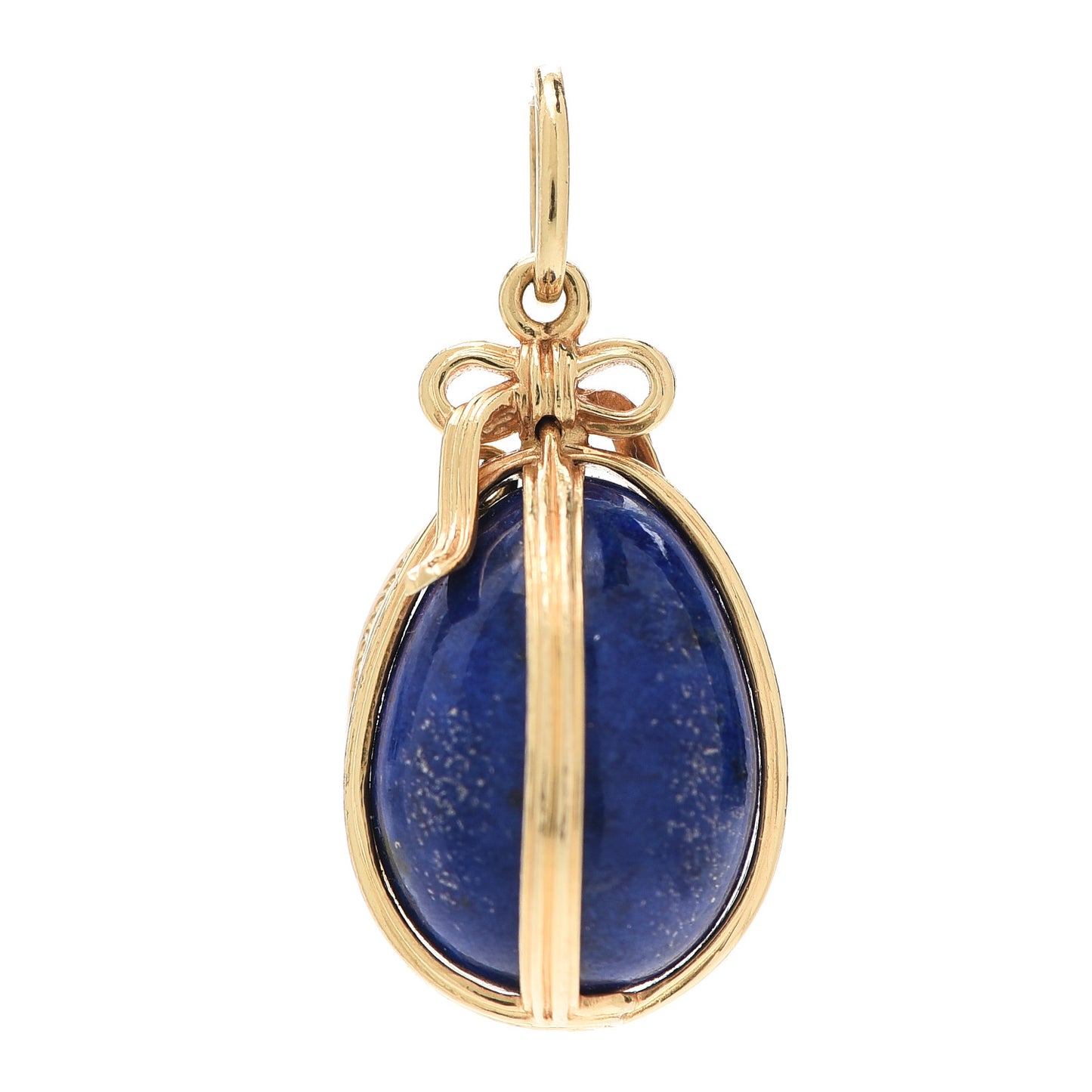 18K Yellow Gold Lapis Lazuli Schlumberger Egg Charm