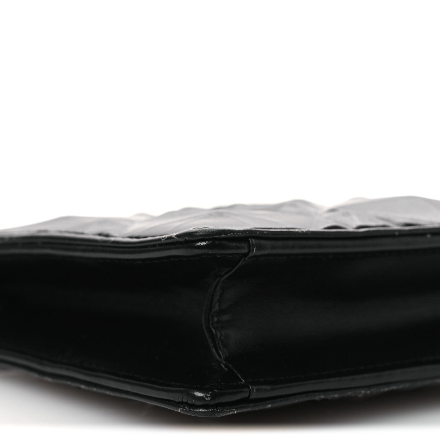 Christian Dior Calfskin Macrocannage Diamond Caro Zipped Pouch With Chain Black 10 of 13