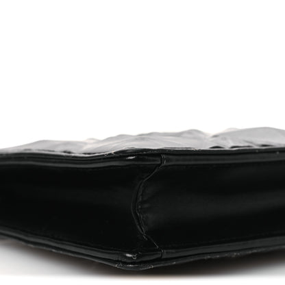 Christian Dior Calfskin Macrocannage Diamond Caro Zipped Pouch With Chain Black 10 of 13